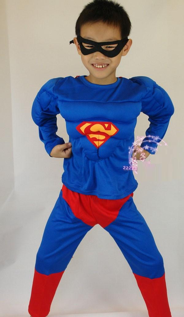 New Boys/Kids Muscle Superman Superboy Halloween Costume Cosplay Party
