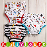 bb嬰兒用品~嬰幼兒三層棉質防水學習褲/戒片褲/隔尿褲(3條裝) BB884 現貨