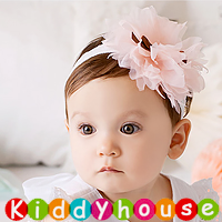 百日宴bb嬰兒/女童賀新年 派對髮飾物用品~小公主純棉雙千層網紗頭飾髮帶 小童飾物 兒童髮飾 Elastic Flower Headband H371 現貨