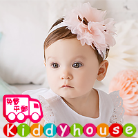 百日宴bb嬰兒/女童賀新年 派對髮飾物用品~小公主純棉雙千層網紗頭飾髮帶 小童飾物 兒童髮飾 Elastic Flower Headband H371 現貨