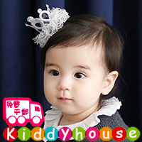 百日宴bb嬰兒/女童新賀年髮飾物用品~小公主立體網紗皇冠髮夾(銀) Toddler Crown Hair Clip H439 現貨