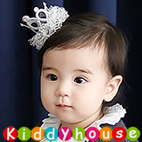 【限時特價】百日宴bb嬰兒/女童新賀年髮飾物用品~小公主立體網紗皇冠髮夾(銀) Toddler Crown Hair Clip H439 現貨