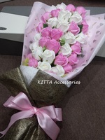2018 情人節花束訂購 (粉紅配白色,33朵) - KITTA Accessories