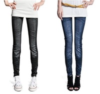【現貨】35007 百搭仿真牛仔褲/窄腳褲 Legging (皺摺款)