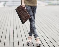 【現貨】35003 百搭仿真顯瘦牛仔褲legging (豹紋款)