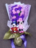 2018情人節送花給女友 ~ Mickey & Minnie Mouse香皂玫瑰花花束