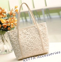 BAG1039 2013蕾絲勾花單肩包/手提袋