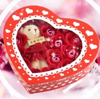 ❤ 聖誕特別版 ❤ 香皂玫瑰花(18朵)熊仔心心禮盒
