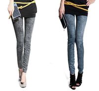 【現貨】35005 百搭仿真顯瘦牛仔印花褲 Legging (雪花款)