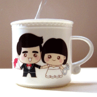 執子之手ღ與子偕老 可愛變色情侶公仔杯 ღ 推介實用朋友結婚/結婚回禮/結婚週年禮物 (可批發/零售)