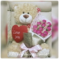 ♡~* 聖誕節禮物推介 *~♡ I LOVE U 示愛/求婚啤啤熊毛公仔 (50cm)