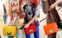 BAG1019 春夏糖果色方形大鎖扣Chain Bag