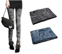 【現貨】35004 百搭仿真顯瘦牛仔褲legging (口袋款)