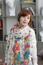 【韓國女裝】韓版田園碎花長圍巾 絲巾 披肩