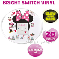 英國直送 迪士尼Disney Minnie Mouse Light My Way Light Switch Cover 米妮夜光燈制牆貼 兒童幼兒家居自理用品