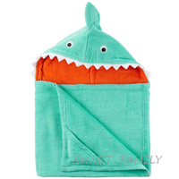美國直送 Carter's有帽沙灘大毛巾造型浴巾(鯊魚款) 兒童幼兒用品 夏日游水 沖涼/沐浴巾