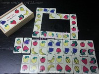 (拼圖盒)Cutieshop153 益智啟蒙積木玩具~童園木~Domino 28片水果接龍遊戲盒裝(迷你版) #141647